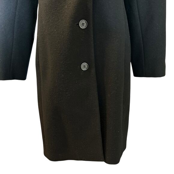 Outbrook 100% Wool Jacket Faux Fur Shawl Collar SZ M 8-10 Black Overcoat Preppy - Picture 5 of 12